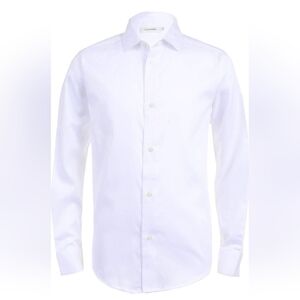 Calvin Klein Boys' Long Sleeve Sateen Dress Shirt Size 14